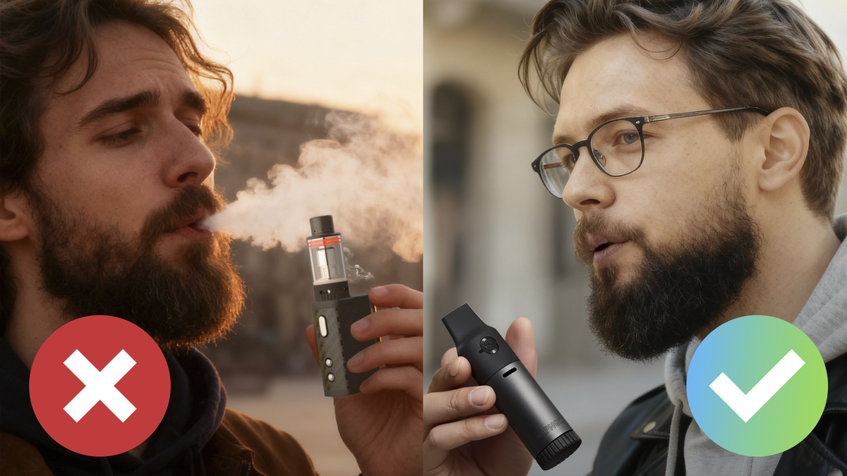 Comparison: Vaping with harmful smoke vs Capnos with no chemicals